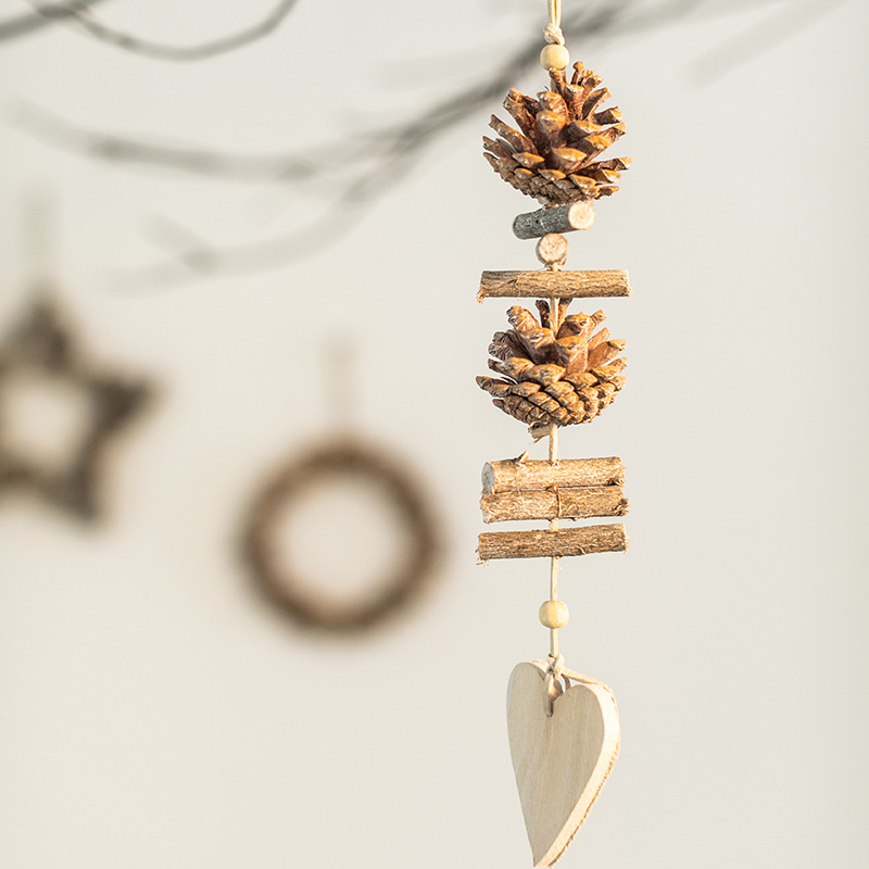Navidad natural pinos pentacos amor árbol de Navidad colgante colgante decoración de Navidad colgante decoración de techo