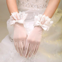厂家现货直供 新娘结婚婚纱手套 晚装礼服蕾丝短分指装饰手套批发