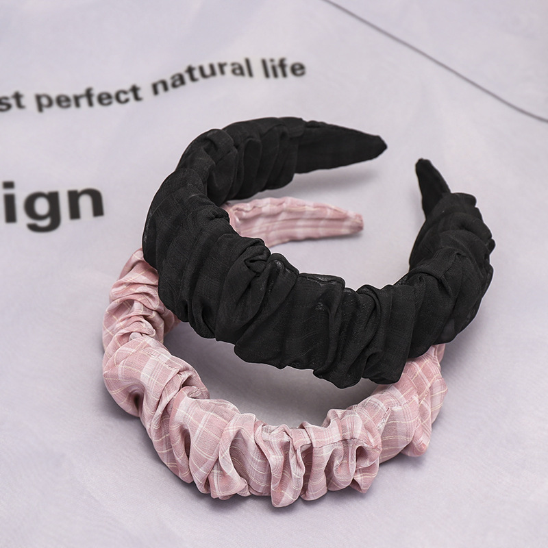 South Korea&#39;s New Fashion Fold Cute Soft Fabric Cheap Headband Wholesale display picture 1