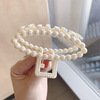 INS Korean pearl hair clip grabbing large temperament bath clip hair grab geometric cross hair card shark clip