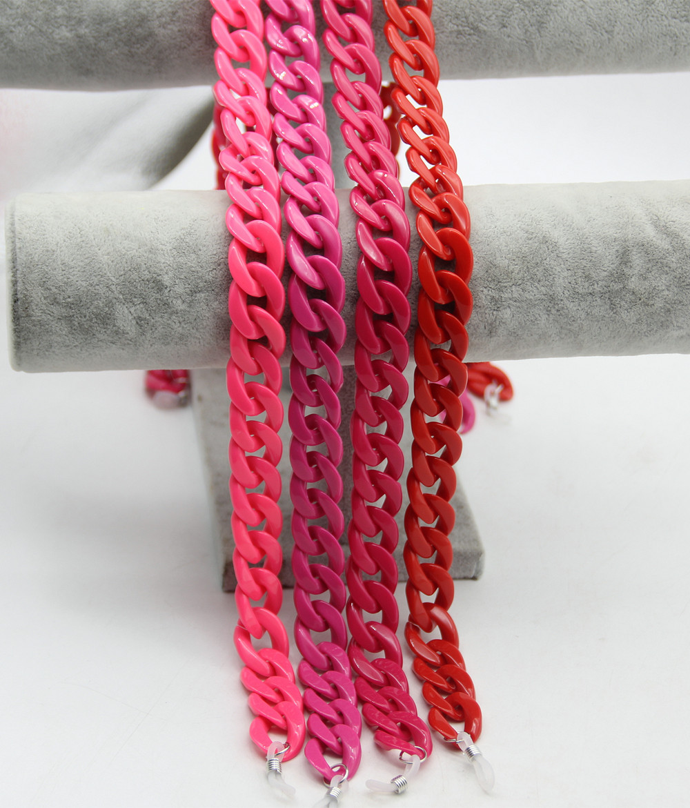Glasses Chain Classification Simple Style Solid Color Arylic Women'S Glasses Chain