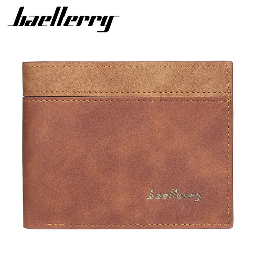 baellerry men's short Korean style wallet with multiple card slots creative leather small wallet youth fashion coin purse