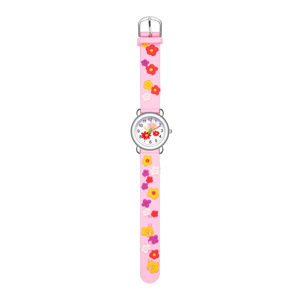 3D embossed concave plastic band student watch cute flower pattern gift watchpicture5