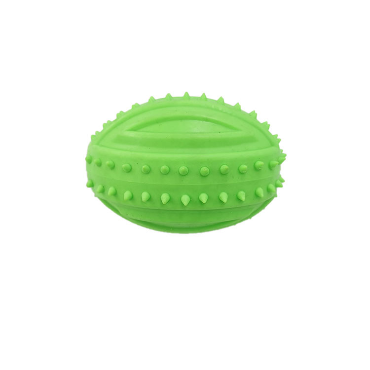 Pelota de juguete para mascotas nuevo rugby TPR perro sonido pelota de goma entrenamiento para perros juguete interactivo precio de fábrica ventas directas