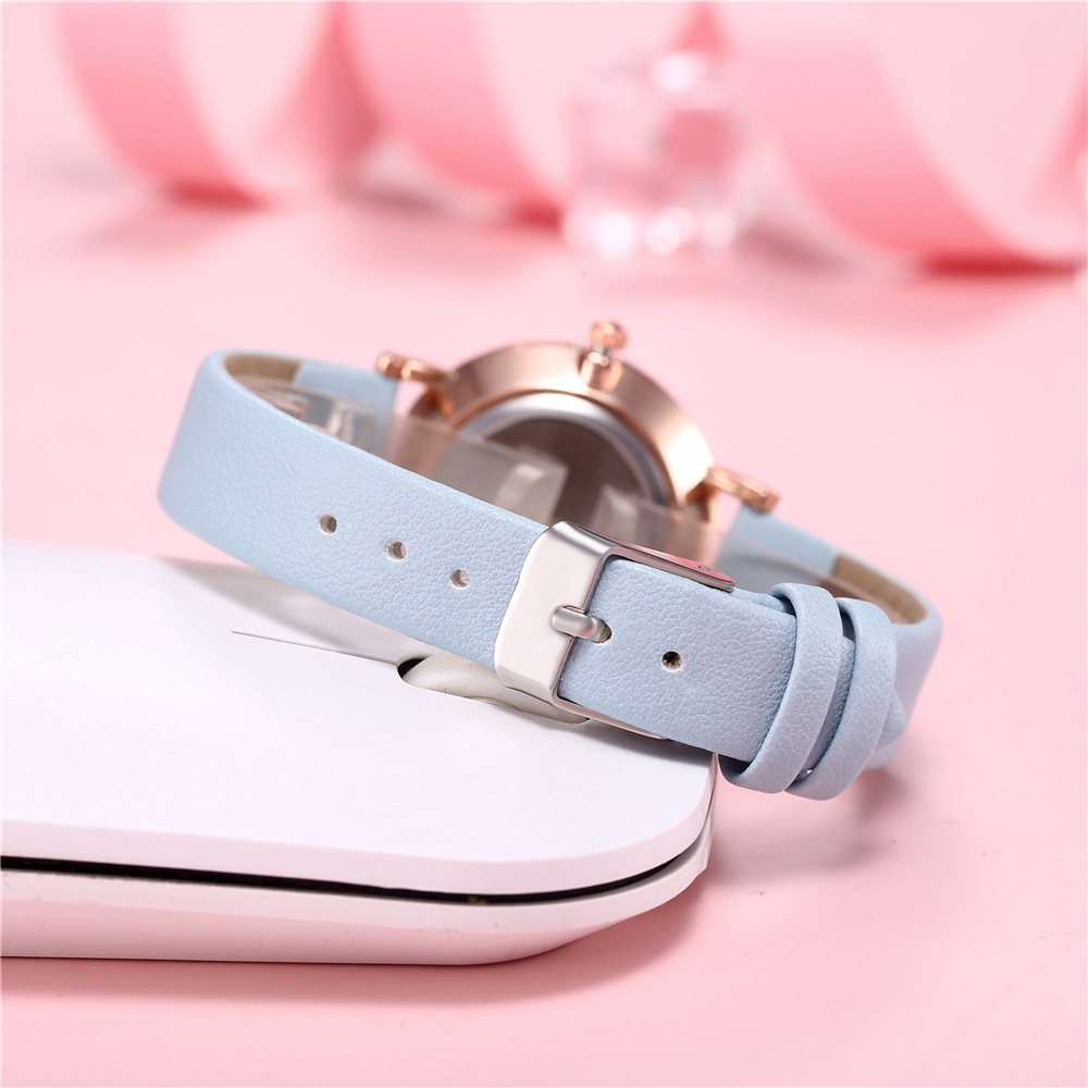 30g Weight Ordinary Glass Mirror Material Imitation Leather Strap Material Watch Classification Pointer Display Type Buckle Buckle Style Round Dial Shape Daily Occasion Quartz Movement Solid Color Pattern Women's Gender Simple Style Style Simple Style Solid Color Buckle Quartz Women's Watches 3
