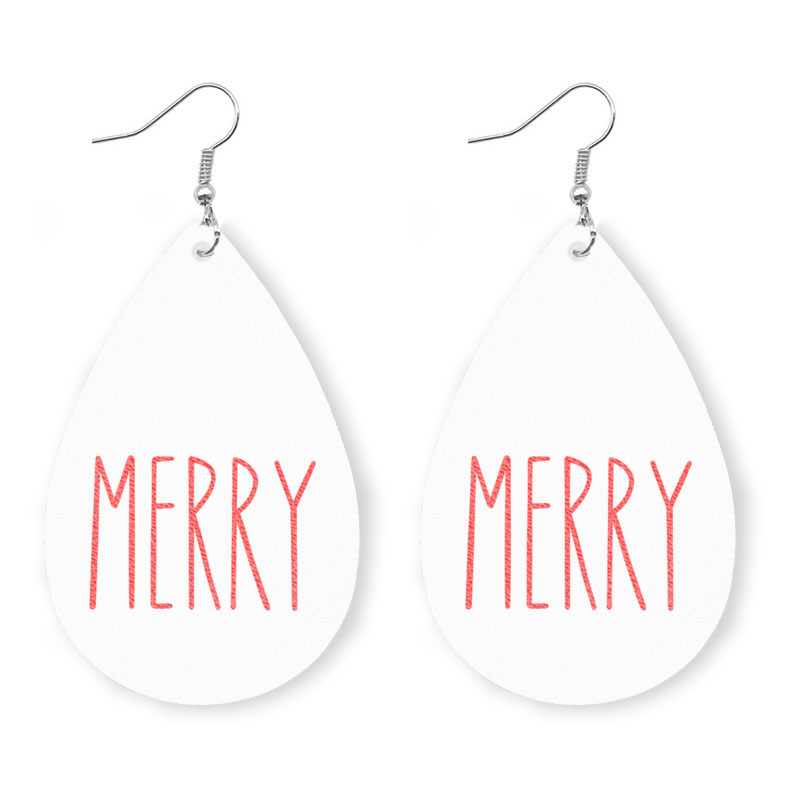 1 Pair Casual Streetwear Water Droplets Snowflake Pu Leather Drop Earrings display picture 6