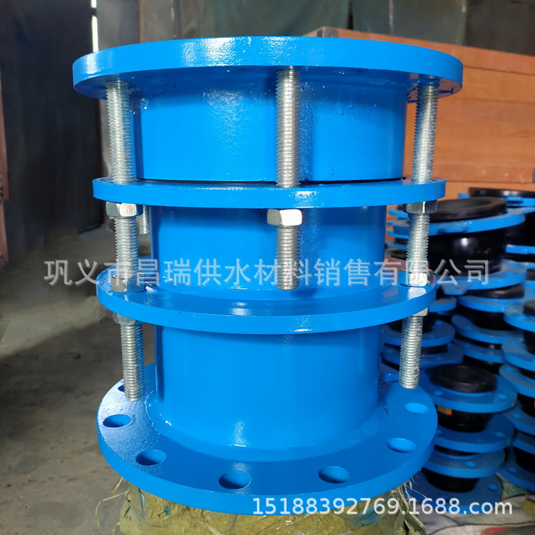双法兰限位伸缩接头 DN100钢制双法兰管道限位伸缩器 管道伸缩节