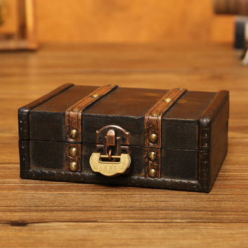New foreign trade exquisite jewelry storage box debris dust-proof wooden box desktop storage box antique wooden box