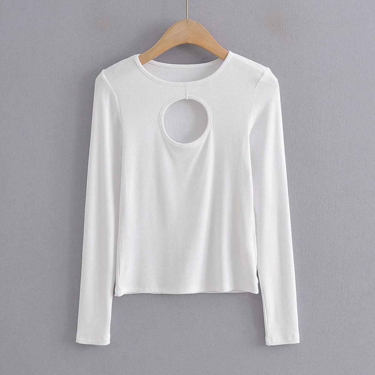 Sexy hollow long-sleeved T-shirt  NSHS23491