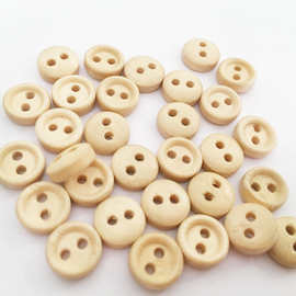 产地货源T恤衬衣衬衫手工DIY二眼儿童木纽扣现货批发0.9cm木扣子