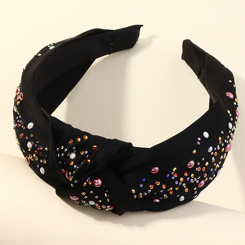 Korean  New Wide-brimmed Solid Color Fabric Headband display picture 7