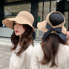 Straw hat women's summer Korean style sun protection empty top sun hat beach outing fisherman's anti-face-covering sun hat