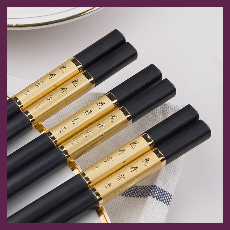 1 alloy chopsticks 10 Orthodox school chopsticks household non-slip suit hotel tableware Hot Pot High temperature resistance chopsticks