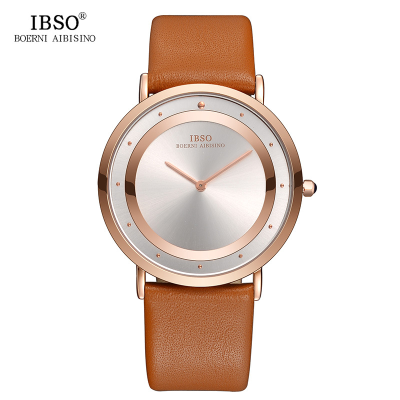 Ibso reloj hombres Correa impermeable tendencia de la moda doble anillo literal preciso tiempo de viaje reloj de cuarzo 8269