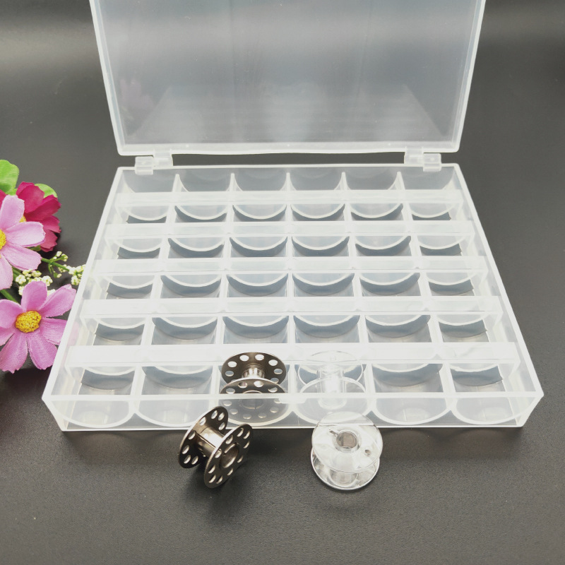 household factory Plastic Bobbin core Sewing machine Wire core Plastic Empty Box transparent Plastic Empty Box 36 Lattice spindle