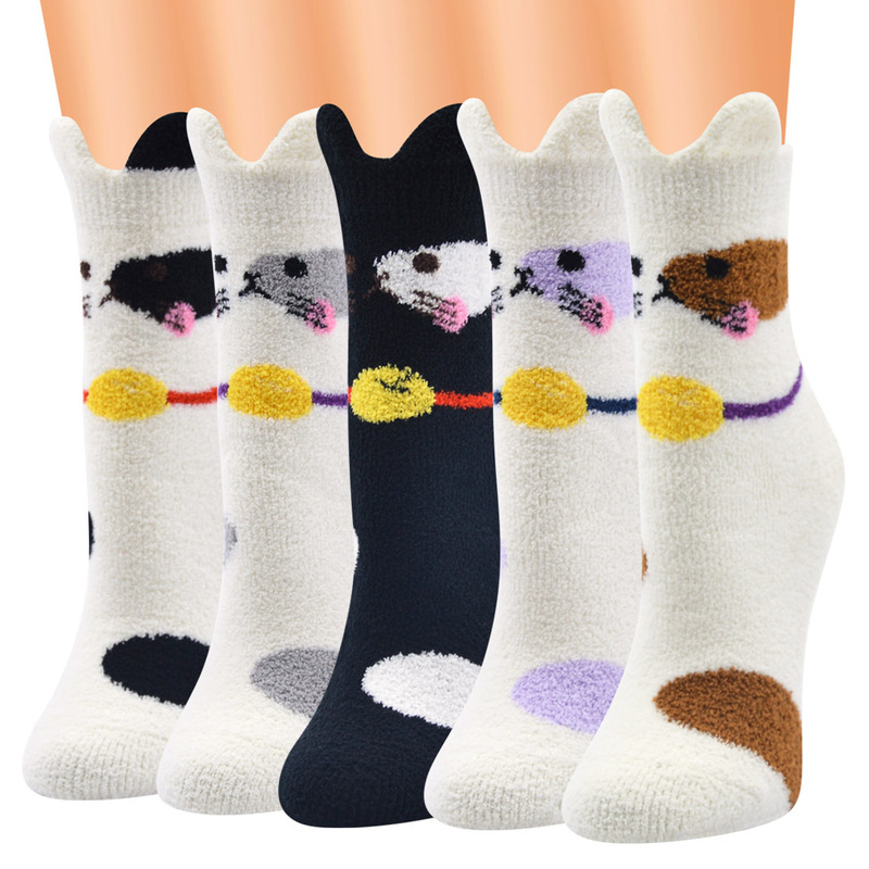 New Cat fun series women's socks coral velvet socks mid-calf women's socks three-dimensional socks wholesale factory direct sales New Cat fun series women's socks coral velvet socks mid-calf women's socks three-dimensional socks wholesale factory direct sales