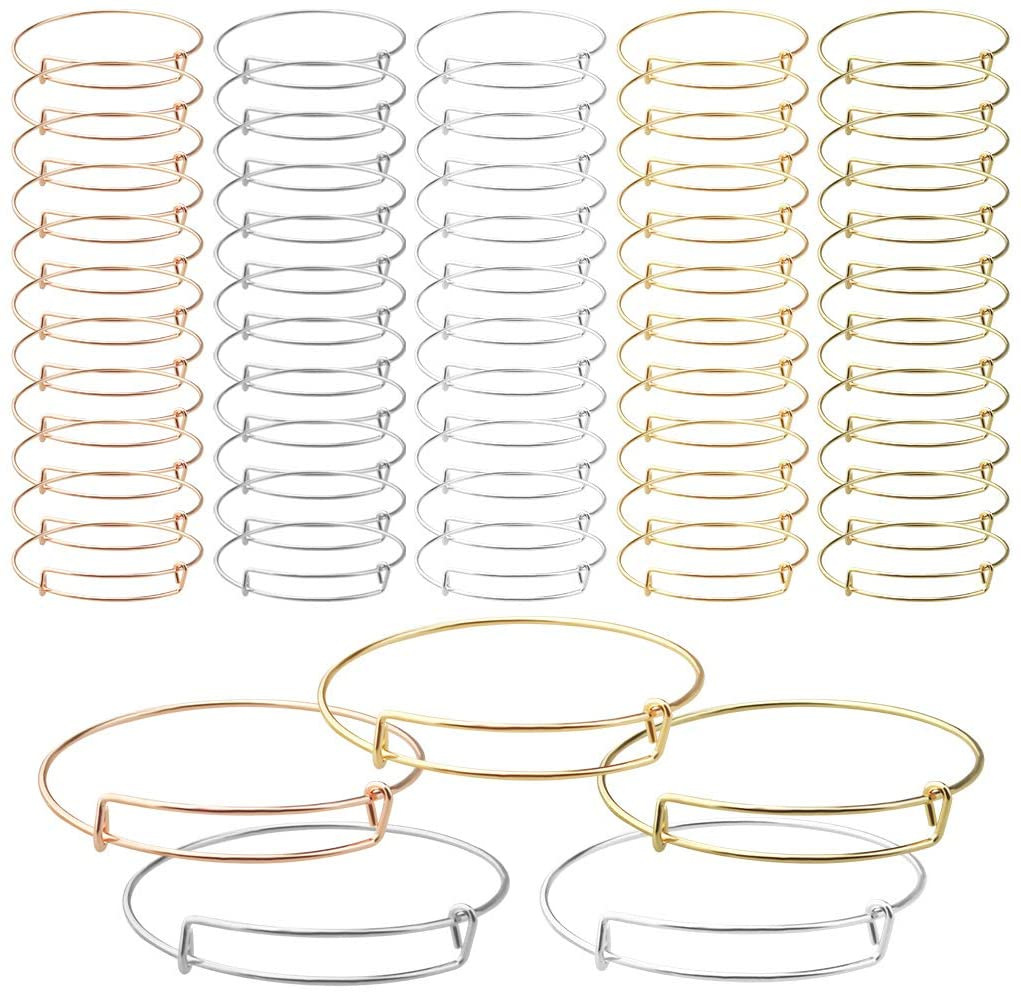60pcs可调节手镯 DIY手工吊装手镯 亚马逊爆款 可扩展式手镯