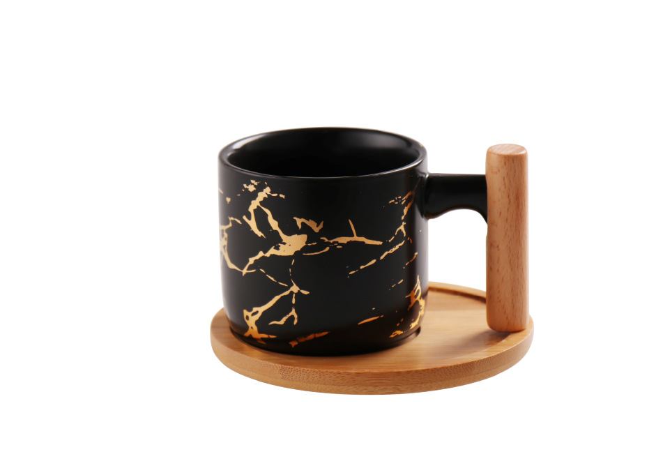 Hengbang cerámica platillo de madera serie taza de agua leche taza de té taza de ocio taza de café platillo traje