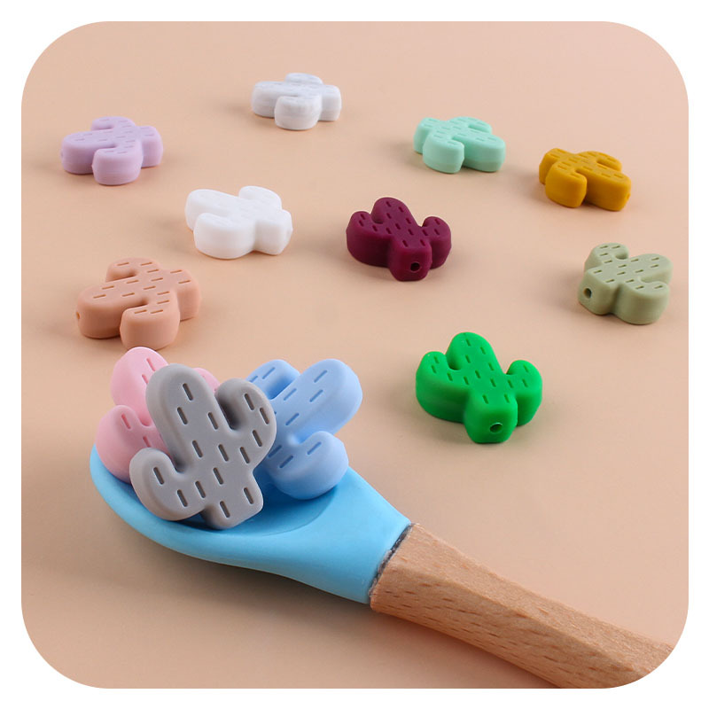 Creativo DIY bebé suministros cactus silicona molar juguete mordedor pulsera chupete cadena collar accesorios de joyería