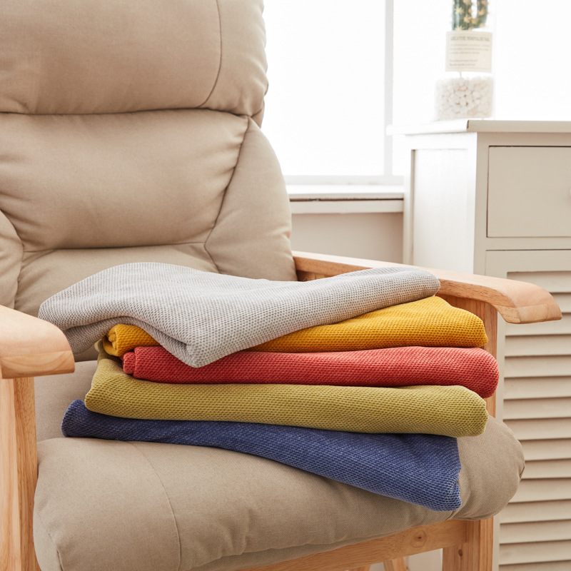 现货雪尼尔针织膝盖毯不起球办公室北欧素色春秋小毯子薄款批发