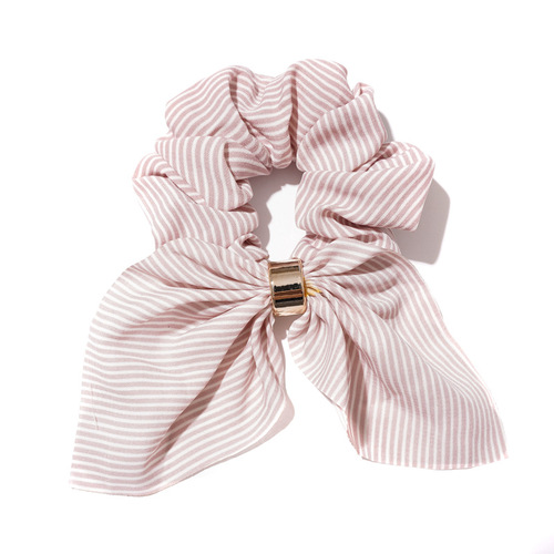 European and American new style rabbit ears chiffon striped large intestine hair ring cross-border high elasticity hair band women's headwear