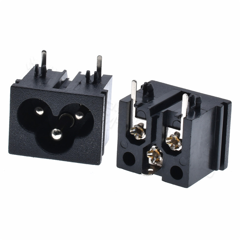 电源插座梅花c6公座米老鼠型IEC三极插座190-A01三芯插座阻燃全铜