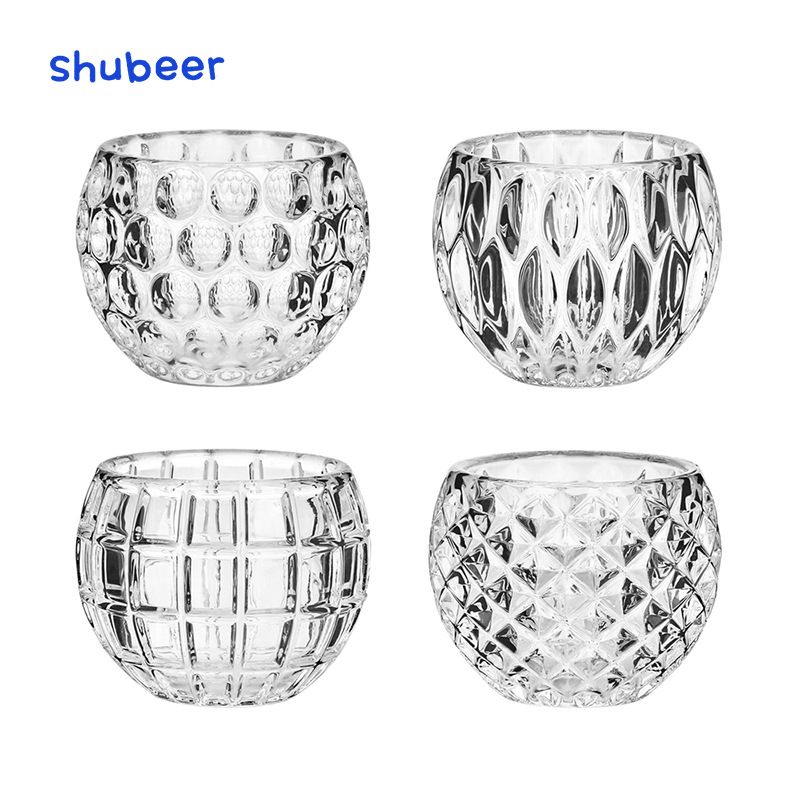 欧式透明玻璃烛杯香薰蜡烛烛台婚庆道具布置玻璃工艺品、