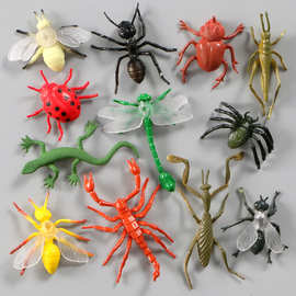 仿真昆虫模型12只装蜈蚣蝎子蜘蛛甲壳虫野生动物模型儿童玩具摆件