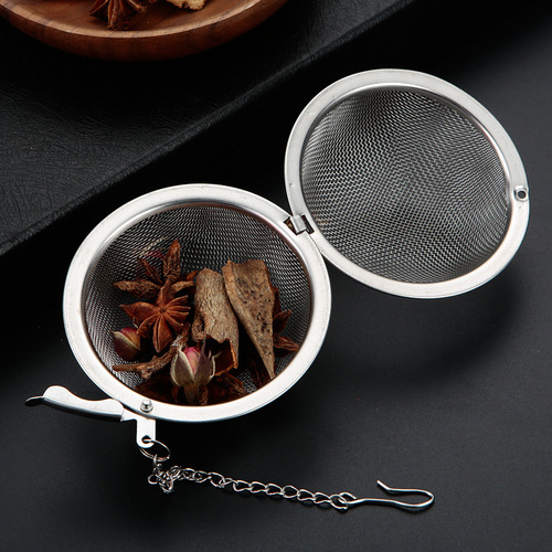 304 stainless steel filter mesh chain tea ball, kitchen small tool hot pot seasoning ball, soup broth dipping sauce flavoring ball