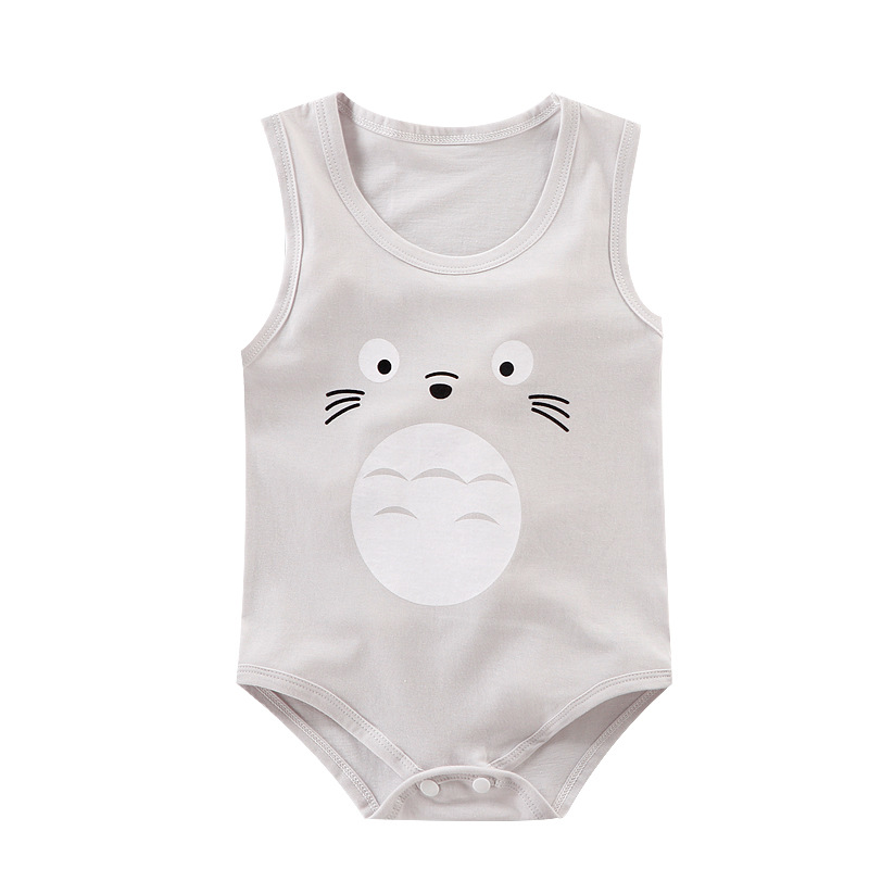 Newborn Infant Clothes Baby One-piece Clothes Bag Fart Clothes  Children's Sleeveless Cartoon One-piece Climbing Clothes