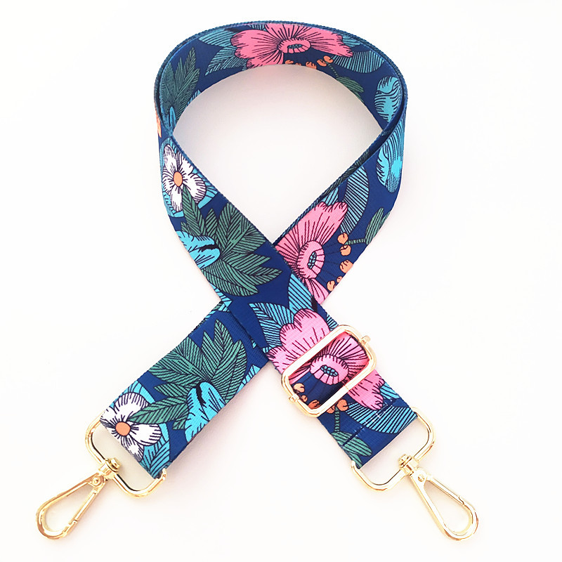 Street Occasion Polyester Material New Ethnic Style Flower Shoulder Strap Adjustable Shoulder Crossbody Bag Long Strap Strap Accessory Bag Strap Wide Shoulder Strap