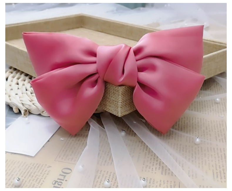 Korean Double-layer Big Bow Headband Pure Color Satin Cloth Wide-sided Hair Hole Headband Wholesale Nihaojewerly display picture 15