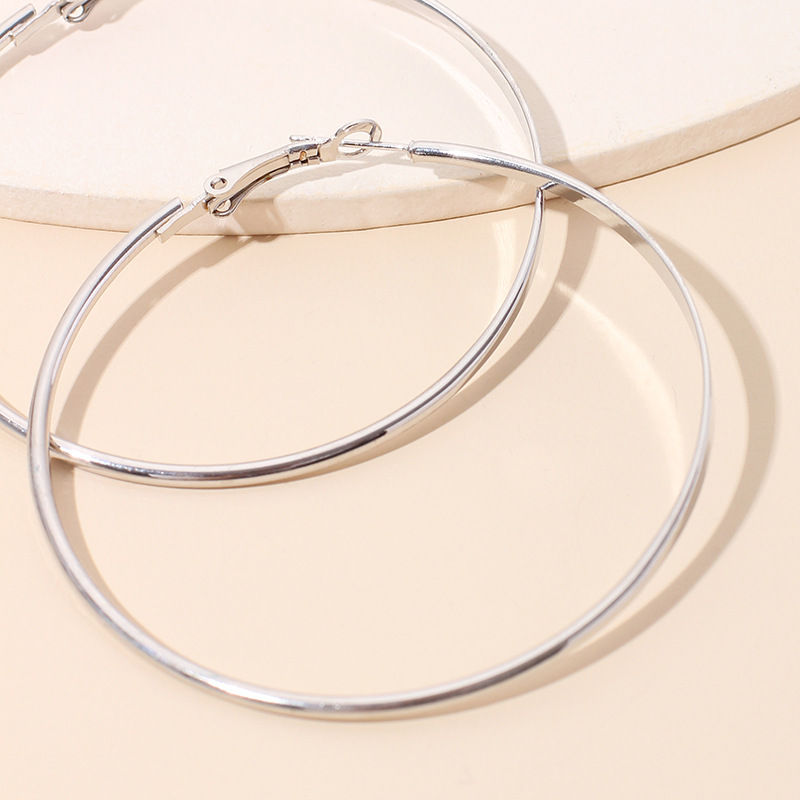 10g Weight Earrings Classification Wedding, Travel, Birthday Occasion Women'S Gender Rose Gold, Gold, Silver Color Geometric Big Circle Exaggerated Simple Earrings Wholesale 6