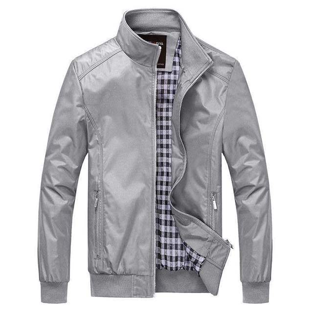 Spring and autumn thin men’s stand collar solid business coat casual versatile jacket man