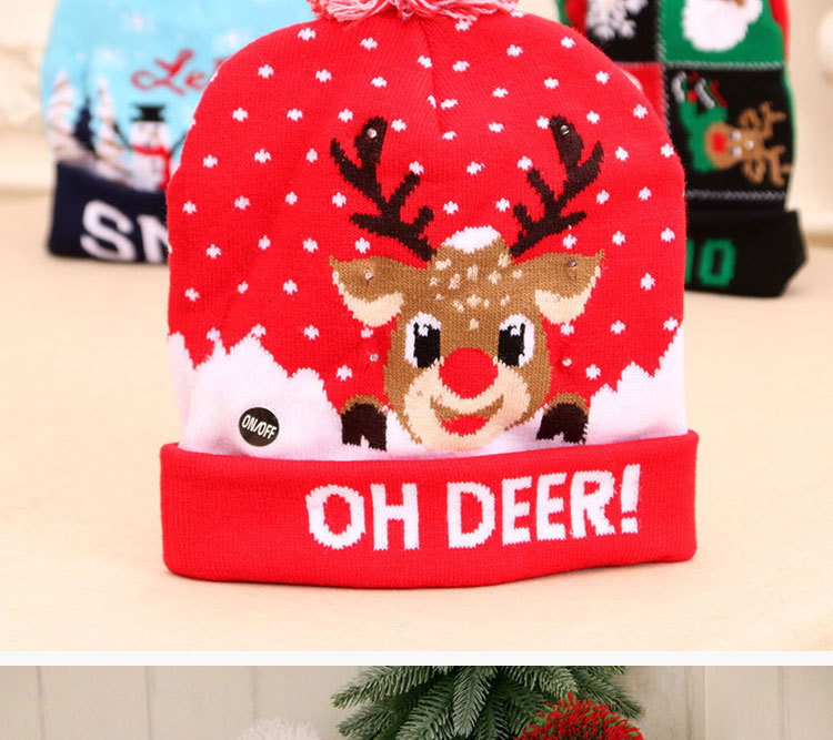 New Knitted Woolen Colorful Luminous Knitted Christmas Hat display picture 10