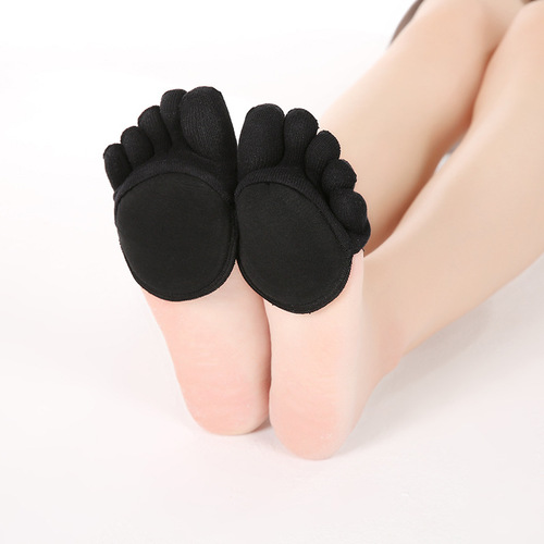 Anti-friction half-palm five-toe socks for women, invisible socks, sweat-absorbent sponge pads, half-size pads, breathable high-heeled shoes, five-toe socks