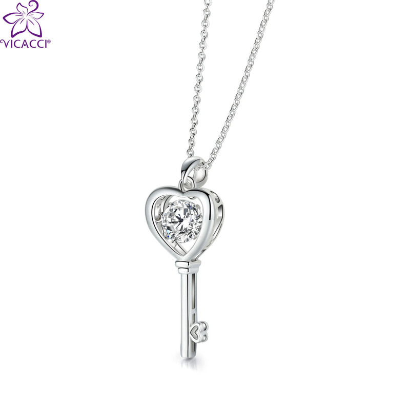 Lover's Key 925 Silver Smart Necklace Using Swarovski Crystal Elements