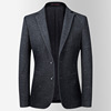休闲西装男秋冬针织弹力男式西服韩版修身小西服男装外套休闲西装|ru