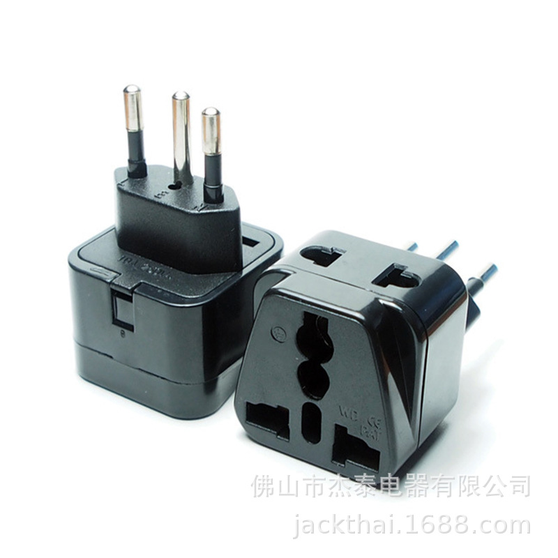 巴西转换插头 嵌入式巴西插头转换器 巴西旅行转换插座 英转巴西