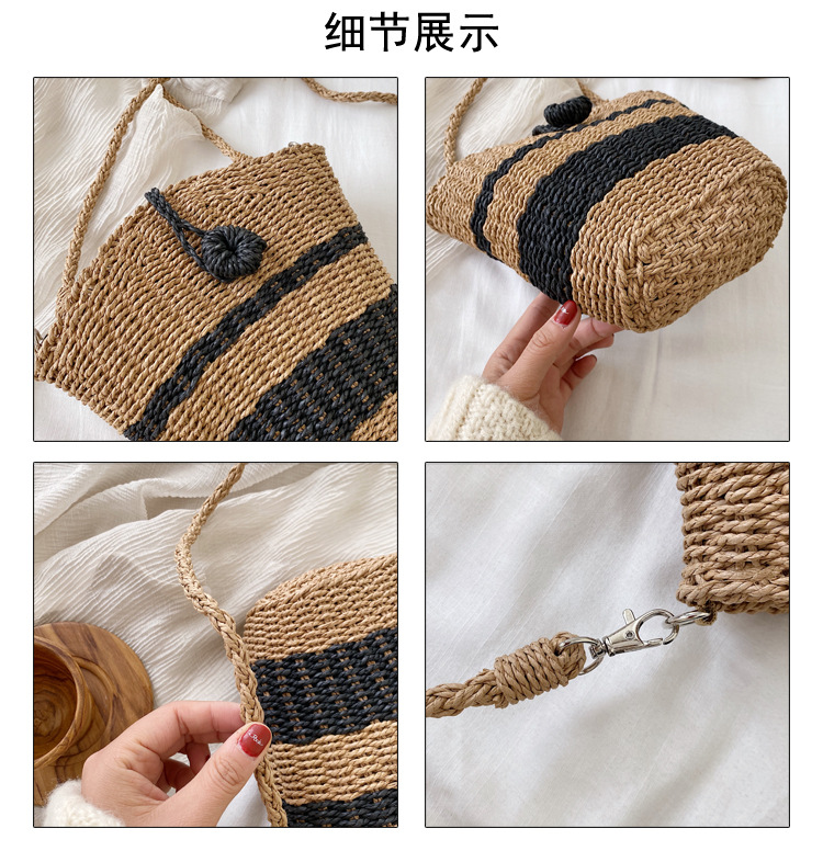 2021 Summer Straw Woven Messenger Bag Fashion Seaside Vacation Beach Bag display picture 5