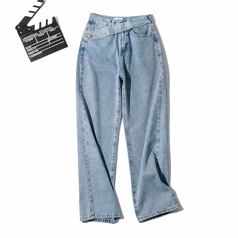 Daily Occasion Women's Daily Streetwear Solid Color Full Length Washed Jeans Wide Leg Pants