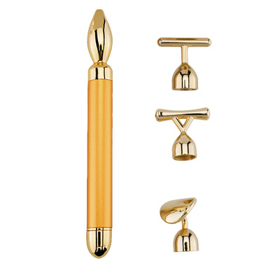 多功能黄金棒美容棒 一杠四头振动瘦脸神器提拉紧致面部按摩仪|ru