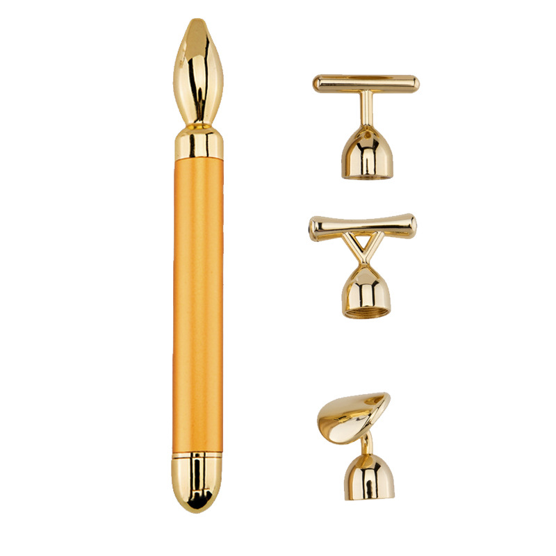 多功能黄金棒美容棒 一杠四头振动瘦脸神器提拉紧致面部按摩仪|ru