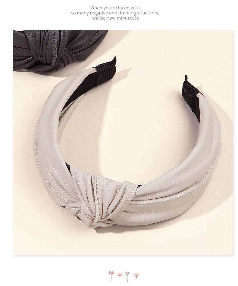 New Color Retro Pu Leather Headband display picture 6