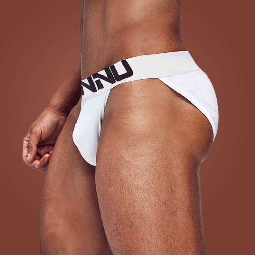 Cross-border brand ADANNU high-waisted three-string men's non-binding leg black and white sporty cotton underwear pocket pack