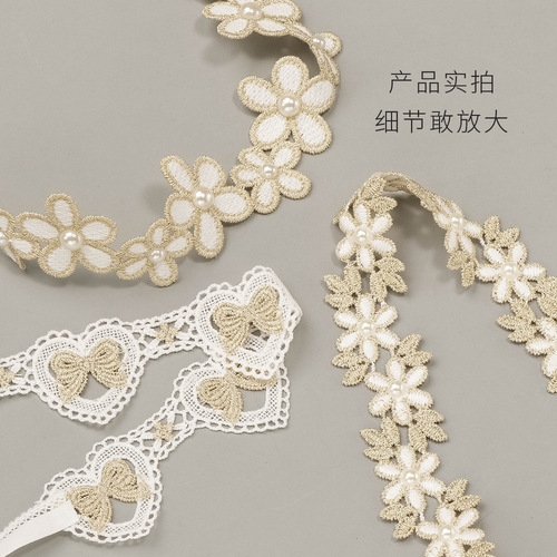 20804 baby hollow lace headband, forest embroidered flower headband, children's daisy elastic headband