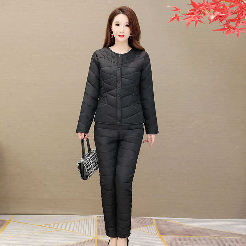 厂家直销中老年羽绒服女士羽绒内胆套装秋冬妈妈装修身显瘦保暖衣|ms