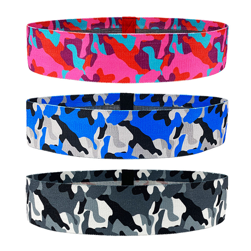 印花升华瑜伽拉力带迷彩翘臀圈阻力带健身深蹲带涤棉阻力圈弹力圈