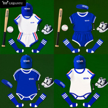 ins风棉婴童装夏季新品男女宝宝运动两件套婴幼儿衣服白休闲套装