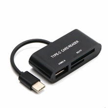 USB Type-C读卡器SD卡TF带USB母三合一带线接U盘鼠标键盘相机套件